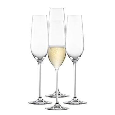 SCHOTT ZWIESEL Sektglas Fortissimo (4er-Set), elegante Champagner Gläser mit Moussierpunkt, spülmaschinenfeste Tritan-Kristallgläser, Made in Germany (Art.-Nr. 123686) im Sale